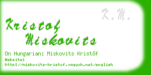 kristof miskovits business card